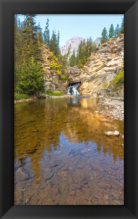 Framed Flowing stream in a forest, Banff National Park, Alberta, Canada Print