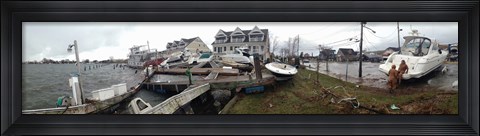 Framed Aftermath of Hurricane Sandy, Island Park, Nassau County, New York State, USA Print
