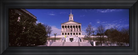 Framed Government building in a city, Tennessee State Capitol, Nashville, Davidson County, Tennessee, USA Print