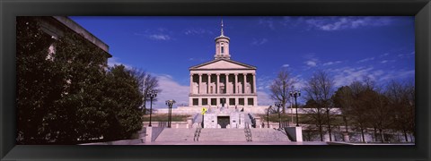 Framed Government building in a city, Tennessee State Capitol, Nashville, Davidson County, Tennessee, USA Print