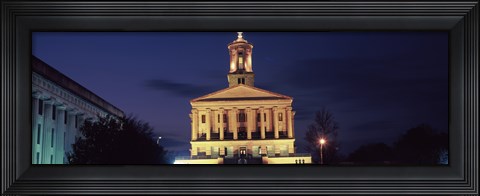 Framed Government building at dusk, Tennessee State Capitol, Nashville, Davidson County, Tennessee, USA Print
