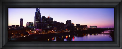 Framed Skylines at dusk along Cumberland River, Nashville, Tennessee, USA 2013 Print