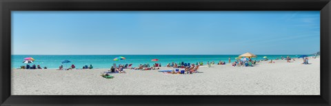 Framed People on the beach, Venice Beach, Gulf Of Mexico, Venice, Florida, USA Print