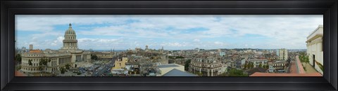 Framed High angle view of a cityscape, El Capitolio, Havana, Cuba Print