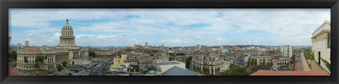 Framed High angle view of a cityscape, El Capitolio, Havana, Cuba Print