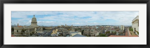 Framed High angle view of a cityscape, El Capitolio, Havana, Cuba Print