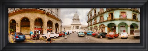 Framed Street View of Government buildings in Havana, Cuba Print