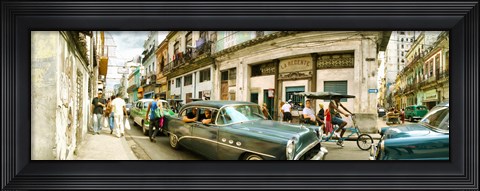 Framed Old cars on a street, Havana, Cuba Print