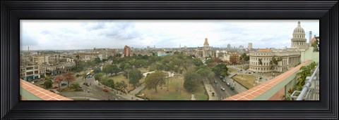 Framed Aerial View of Government buildings in Havana, Cuba Print