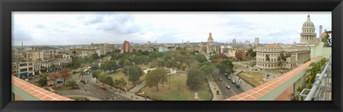 Framed Aerial View of Government buildings in Havana, Cuba Print