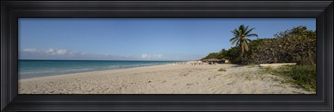 Framed Sandy beach, Varadero Beach, Varadero, Matanzas, Cuba Print