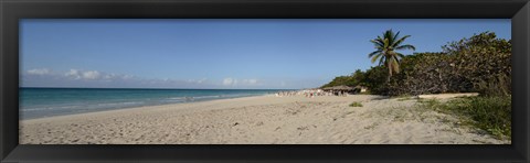 Framed Sandy beach, Varadero Beach, Varadero, Matanzas, Cuba Print