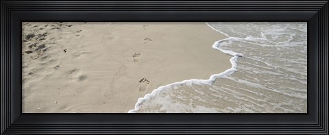 Framed Surf&#39;s edge on the beach, Varadero Beach, Varadero, Matanzas, Cuba Print