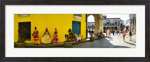 Framed People in Native dress on Plaza De La Catedral, Havana, Cuba Print