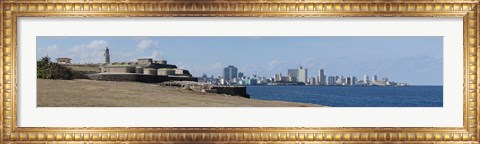 Framed Morro Castle with city at the waterfront, Havana, Cuba 2013 Print