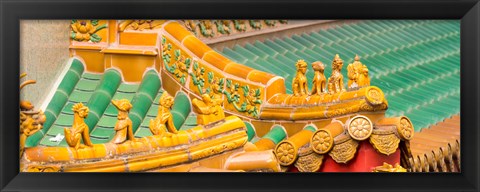 Framed Architectural detail of the roof of a temple, Kwan Im Thong Hood Cho Temple, Singapore Print