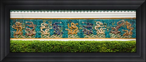 Framed Dragon frieze outside a building, Singapore Chinese Chamber of Commerce and Industry, Singapore Print