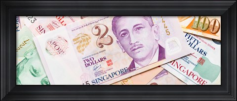 Framed Close-up of Singaporean currency Print
