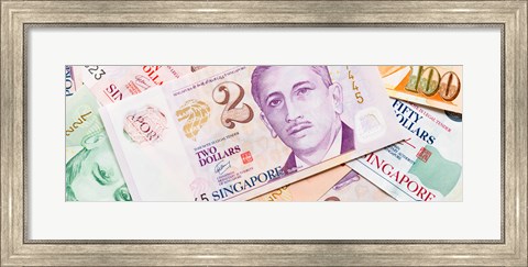 Framed Close-up of Singaporean currency Print