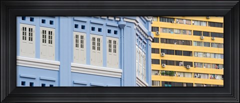 Framed Close-Up of Restored Building in Chinatown, Singapore Print