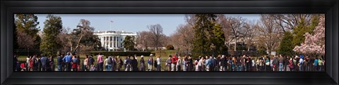 Framed Tourists in front of White House, Washington DC, USA Print