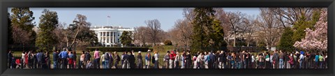 Framed Tourists in front of White House, Washington DC, USA Print