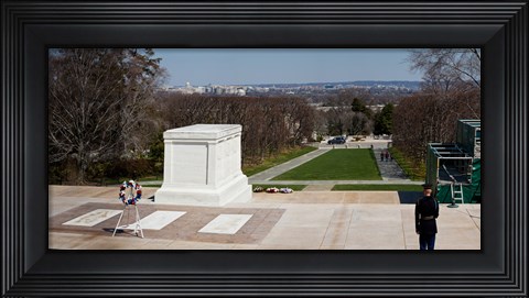 Framed Tomb of a soldier in a cemetery, Arlington National Cemetery, Arlington, Virginia, USA Print