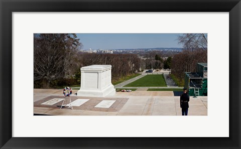 Framed Tomb of a soldier in a cemetery, Arlington National Cemetery, Arlington, Virginia, USA Print