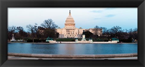 Framed Government building at dusk, Capitol Building, National Mall, Washington DC Print