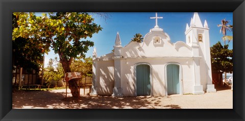 Framed Facade of a small church, Salvador, Bahia, Brazil Print