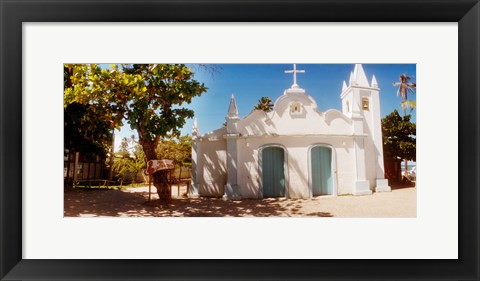 Framed Facade of a small church, Salvador, Bahia, Brazil Print