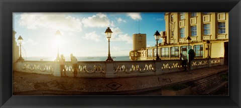 Framed Lacerda Elevator on the coast at sunset, Pelourinho, Salvador, Bahia, Brazil Print