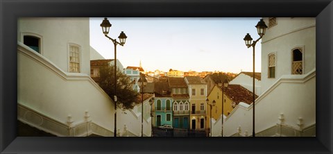 Framed Steps leading up to Igreja do Santissimo Sacramento Do Passo, Pelourinho, Salvador, Bahia, Brazil Print