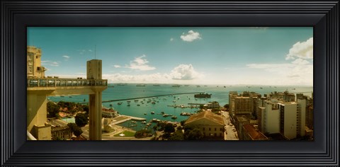 Framed Buildings on the coast, Lacerda Elevator, Pelourinho, Salvador, Bahia, Brazil Print