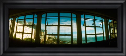 Framed Coast viewed through from a window of Lacerda Elevator, Pelourinho, Salvador, Bahia, Brazil Print