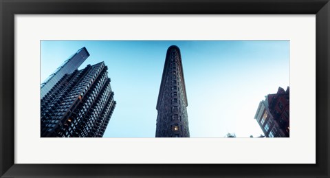 Framed Low angle view of the skyscrapers, Flatiron Building, 23rd Street, Manhattan, New York City, New York State, USA Print