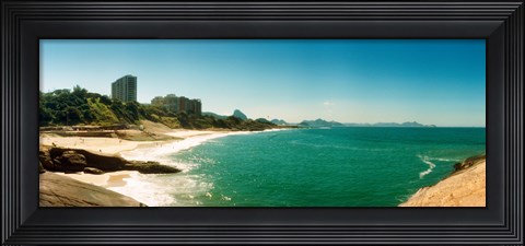 Framed Copacabana Beach with buildings in the background, Rio de Janeiro, Brazil Print