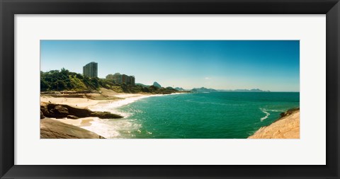 Framed Copacabana Beach with buildings in the background, Rio de Janeiro, Brazil Print