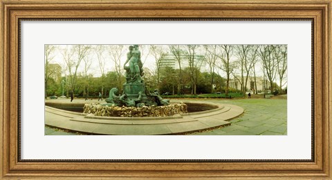 Framed Fountain in a park, Bailey Fountain, Grand Army Plaza, Brooklyn, New York City, New York State, USA Print