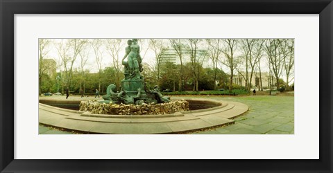 Framed Fountain in a park, Bailey Fountain, Grand Army Plaza, Brooklyn, New York City, New York State, USA Print