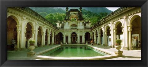Framed Courtyard of a mansion, Parque Lage, Jardim Botanico, Corcovado, Rio de Janeiro, Brazil Print
