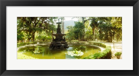 Framed Fountain in a botanical garden, Jardim Botanico, Corcovado, Rio de Janeiro, Brazil Print