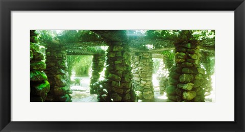 Framed Stone canopy in the botanical garden, Jardim Botanico, Zona Sul, Rio de Janeiro, Brazil Print