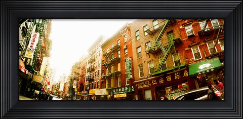 Framed Buildings along the street, Chinatown, Manhattan, New York City, New York State, USA Print
