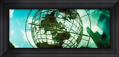 Framed Steel globe at the Trump International Hotel And Tower, Columbus Circle, Manhattan, New York City, New York State, USA Print
