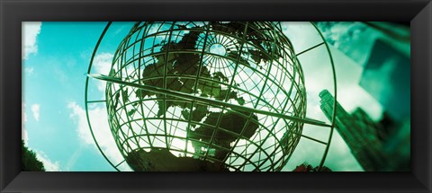 Framed Steel globe at the Trump International Hotel And Tower, Columbus Circle, Manhattan, New York City, New York State, USA Print