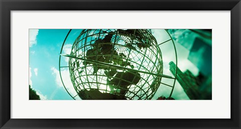 Framed Steel globe at the Trump International Hotel And Tower, Columbus Circle, Manhattan, New York City, New York State, USA Print