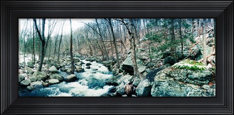Framed River flowing through a valley, Hudson Valley, New York State Print