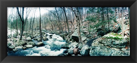 Framed River flowing through a valley, Hudson Valley, New York State Print