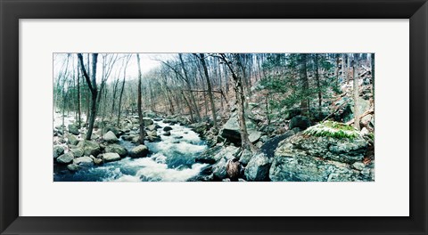 Framed River flowing through a valley, Hudson Valley, New York State Print